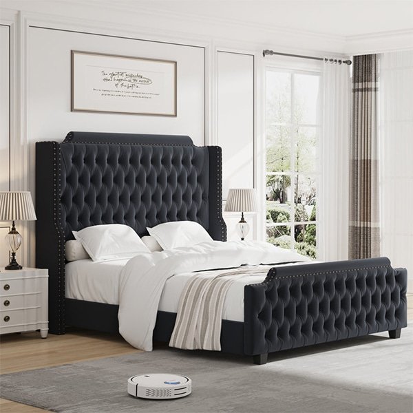 Traditional Tufted Headboard Bed - DSH Furniture