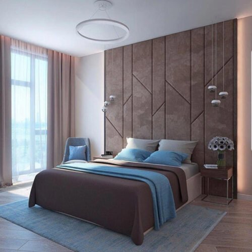 lined wallpanel bed