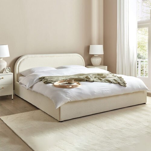 plain upholstered bed